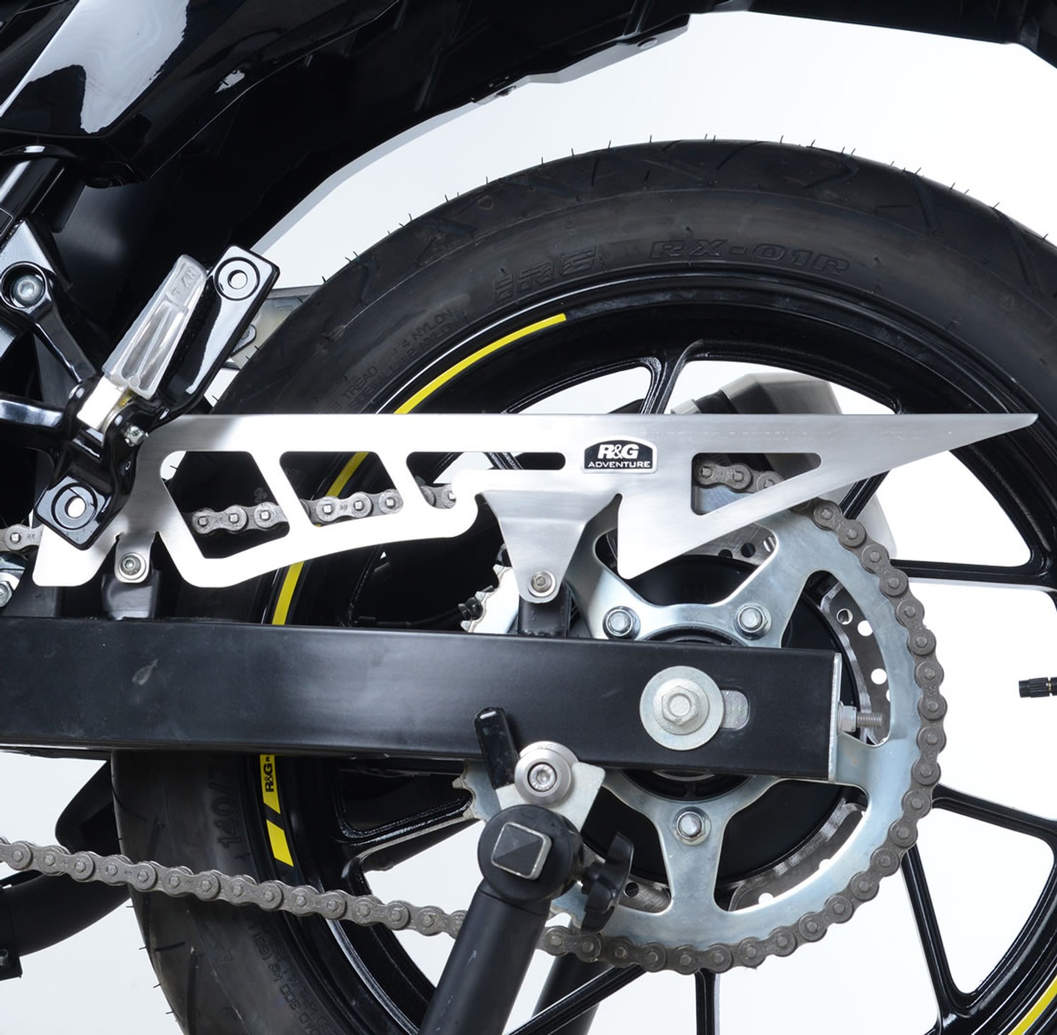 R&G Racing Brushed Stainless Chain Guard for the Suzuki V-Strom 250 '17-'20 R&G Racing Brushed Stainless Chain Guard for the Suzuki V-Strom 250 '17-'20
